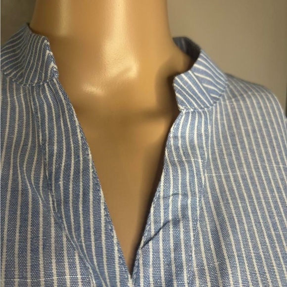 Blue Pinstripe Button-Down | Coastal Ease, Effortless Authority - Picture 4 of 6